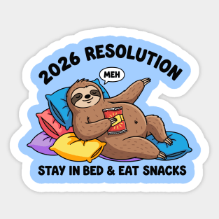 Lazy Sloth 2026 Resolution Sticker